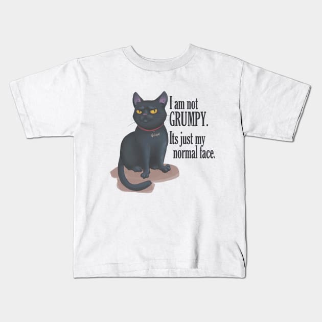 cat with groompy face Kids T-Shirt by FoxyTwinkle